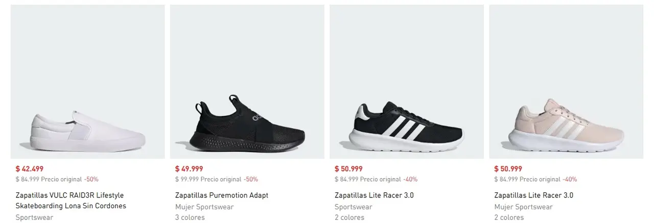 Zapatillas adidas con descuento de hasta el 50%