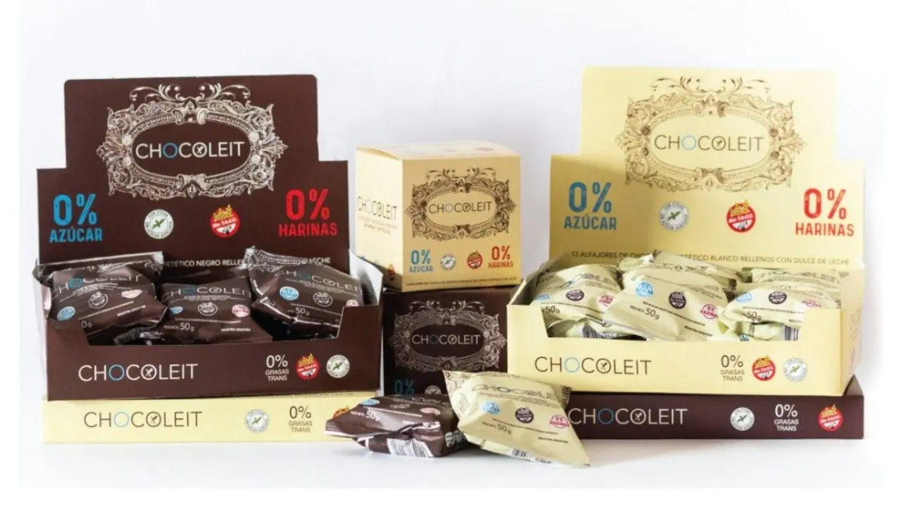 Los alfajores Chocoleit no tienen gluten, ni harina, ni azúcar 