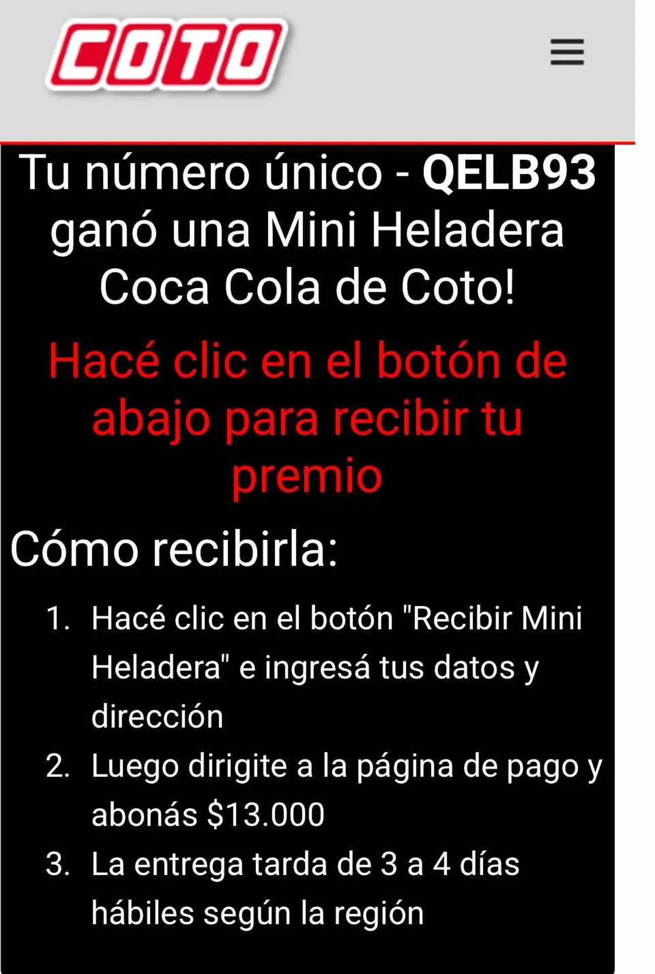 Una de las estafas con el membrete del supermercado que circularon en redes