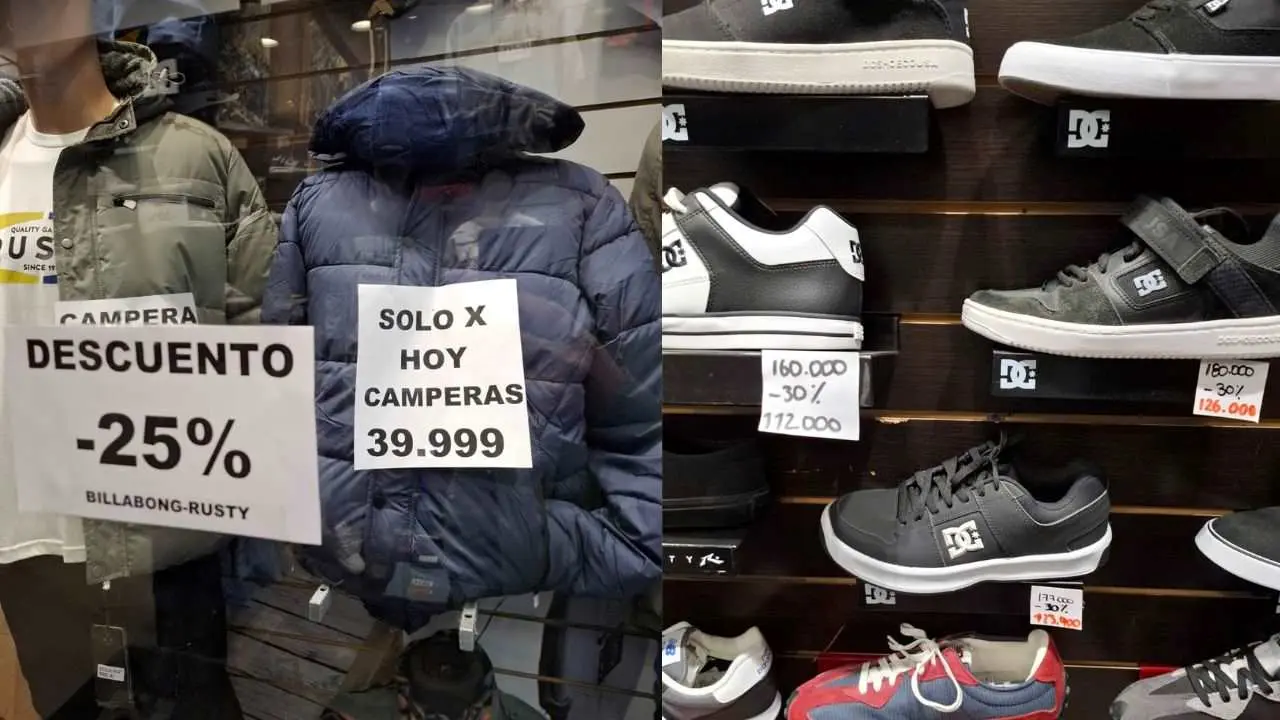 Camperas, buzos y zapatillas de reconocidas marcas, con rebajas de hasta el 40%