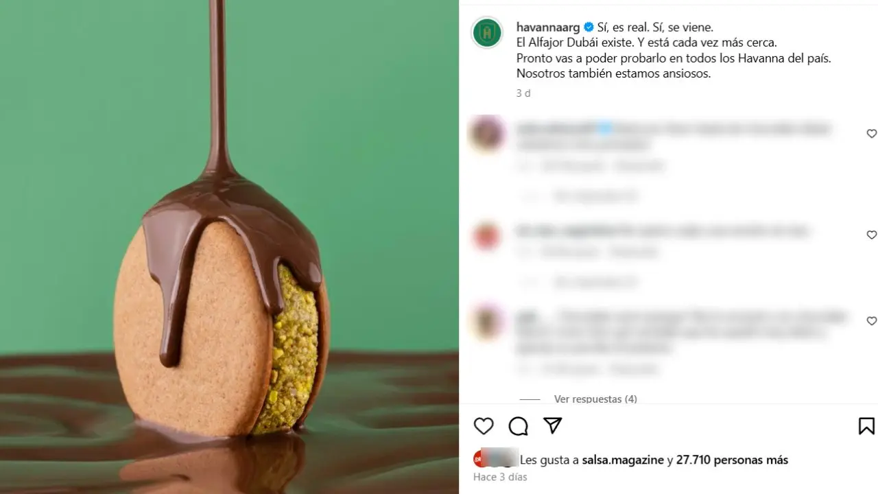 Havanna, otra marca que prepara el lanzamiento de su producto estrella, alfajor, con relleno Dubai