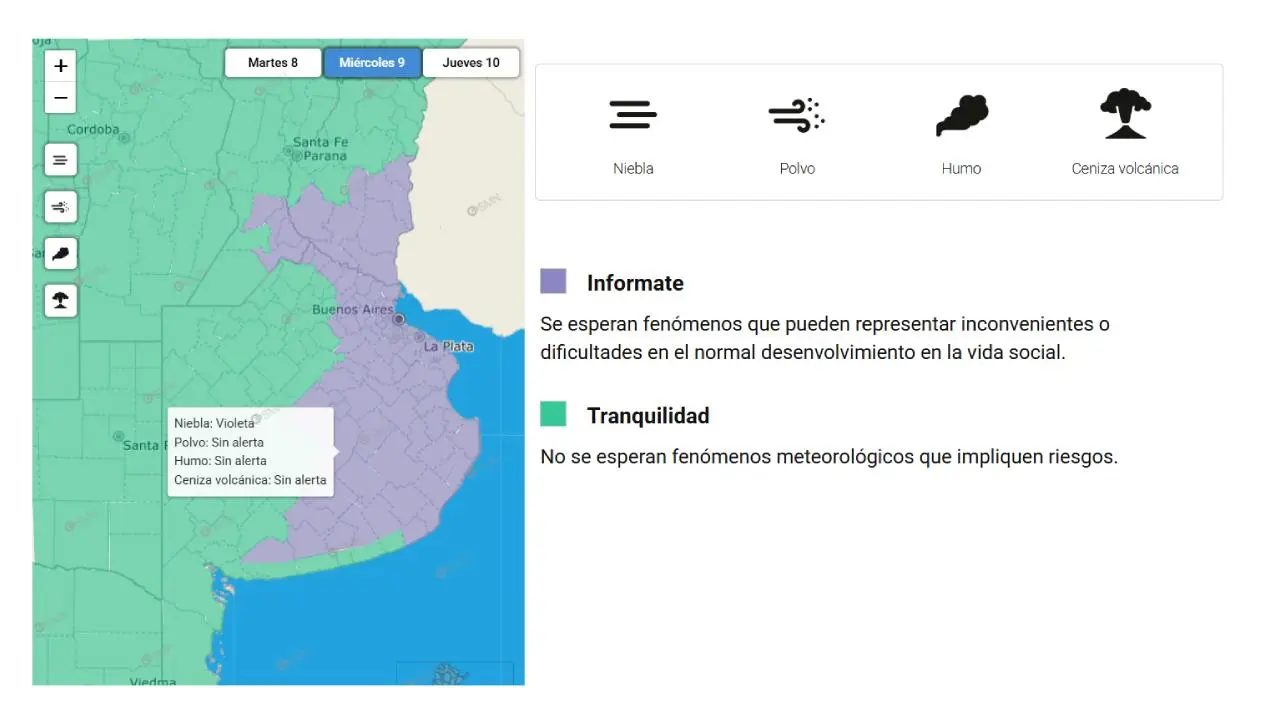 Pronóstico de niebla para este miércoles 9 por la mañana