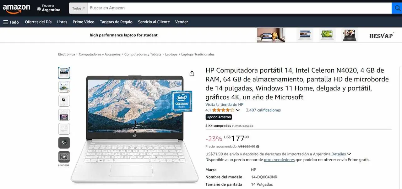 Una de las computadoras baratas que se puede comprar en el Amazon Prime Day