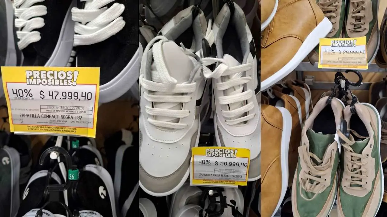 Supermercado Coto vende zapatillas muy baratas, a precio de 'outlet'