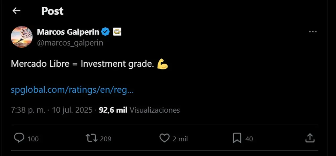 La noticia fue celebrada por el fundador de la compañía, Marcos Galperin