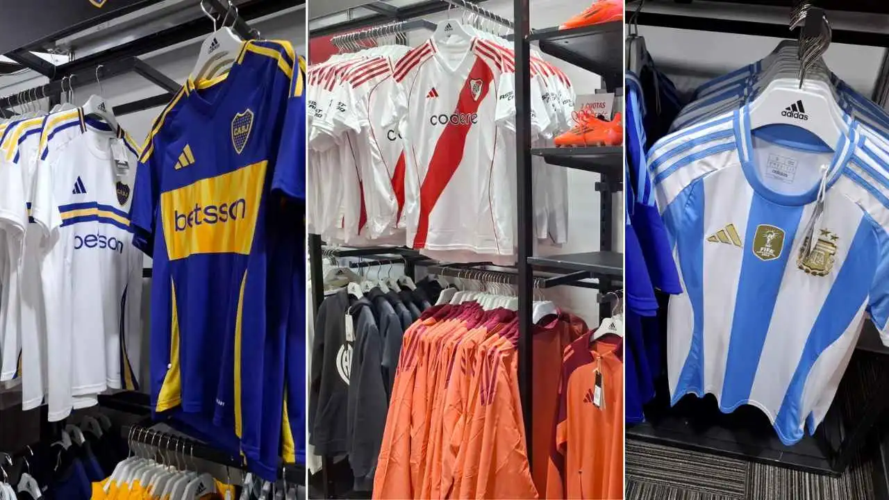 Outlet vende camisetas de Boca, River y la Selección argentina muy baratas