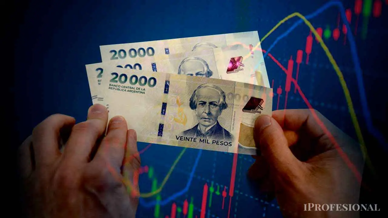 Billetes de pesos y graficos de barras. Imagen generada por iProfesional