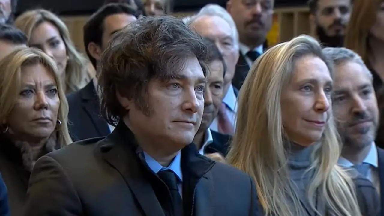 Javier Milei con Karina Milei