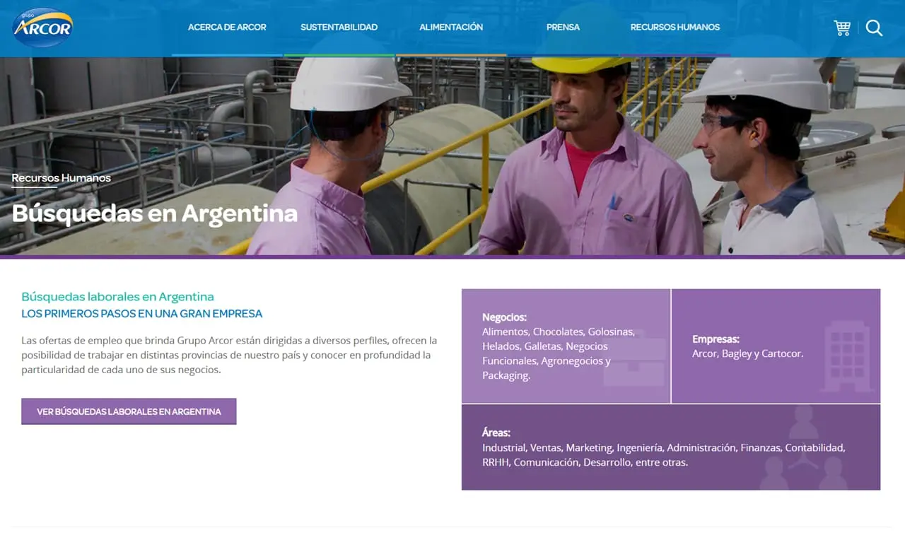 Arcor actualiza su lista de vacantes laborales periódicamente.