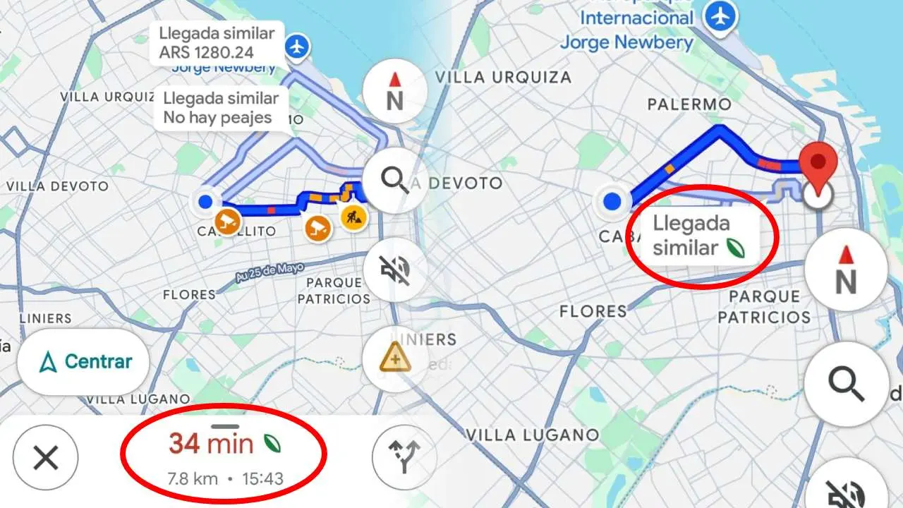 Qué significa que Google Maps te muestre la hojita verde al utilizar la app