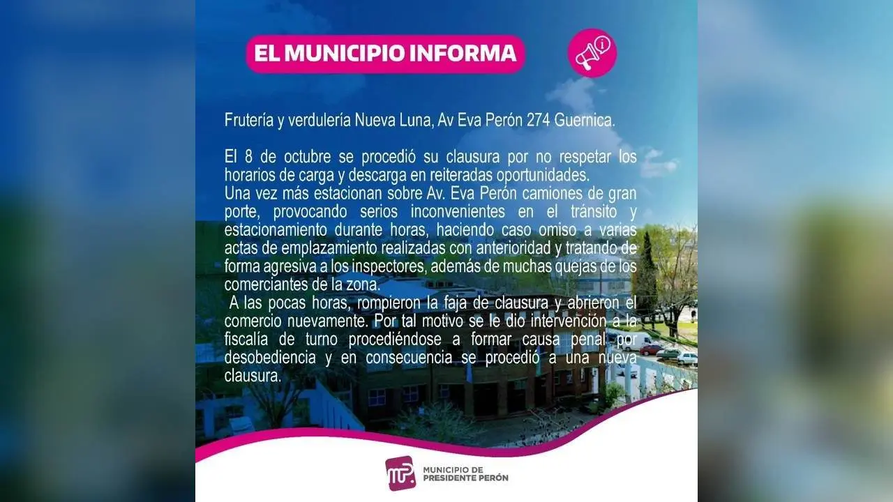 La explicación del Municipio sobre la clausura de la verdulería La Nueva Luna, de Guernica