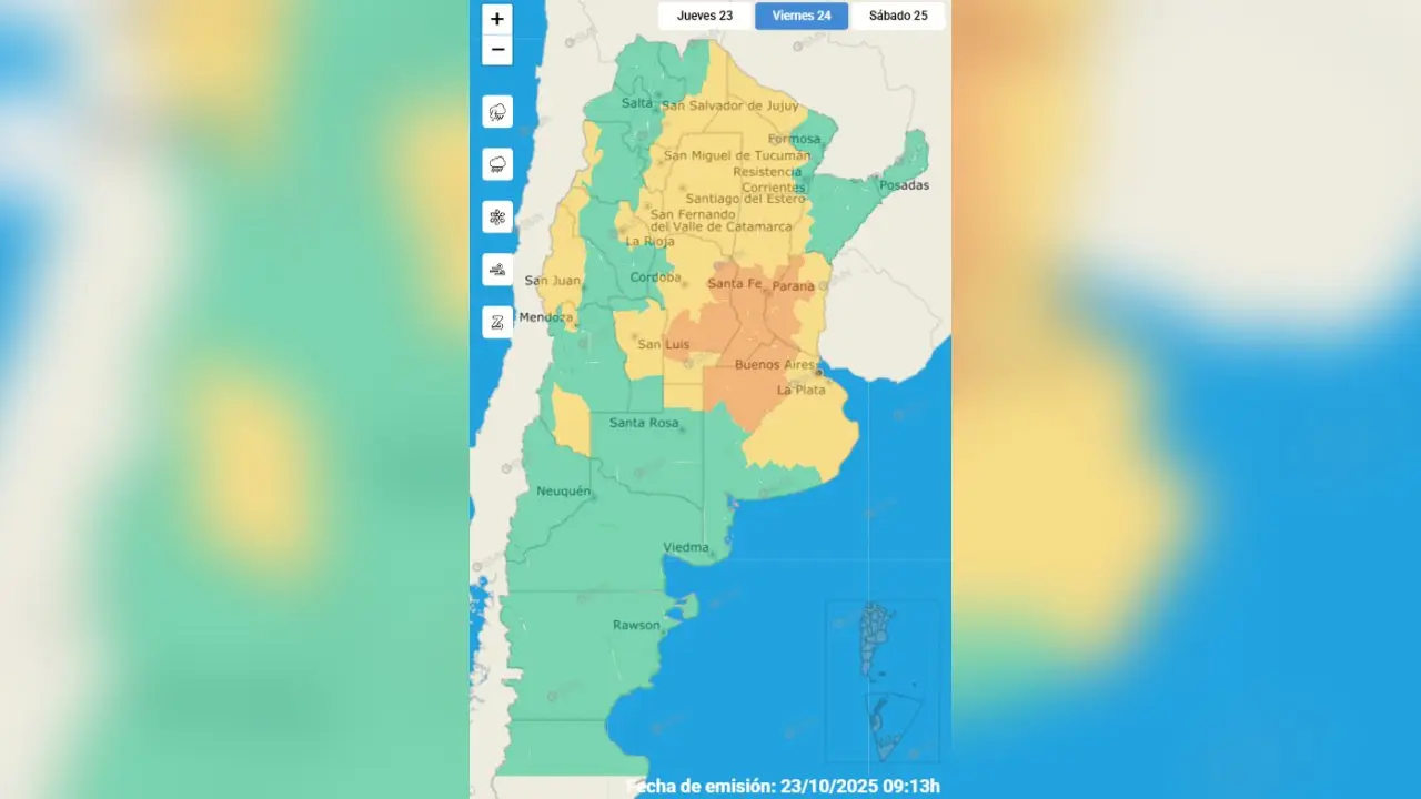 Se espera un viernes con tormentas fuertes en buena parte del país