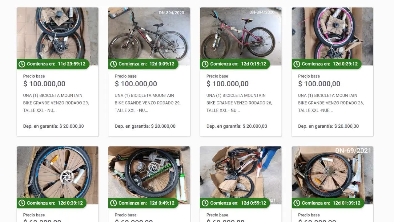 Algunas de las bicicletas que subastará ARCA el próximo 20 de noviembre