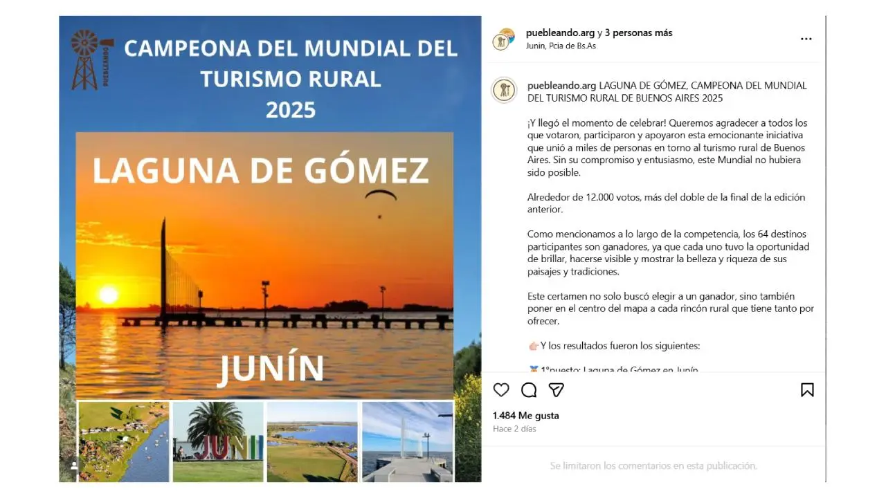 El posteo consagratorio del Mundial de Turismo Rural de la Provincia de Buenos Aires en redes