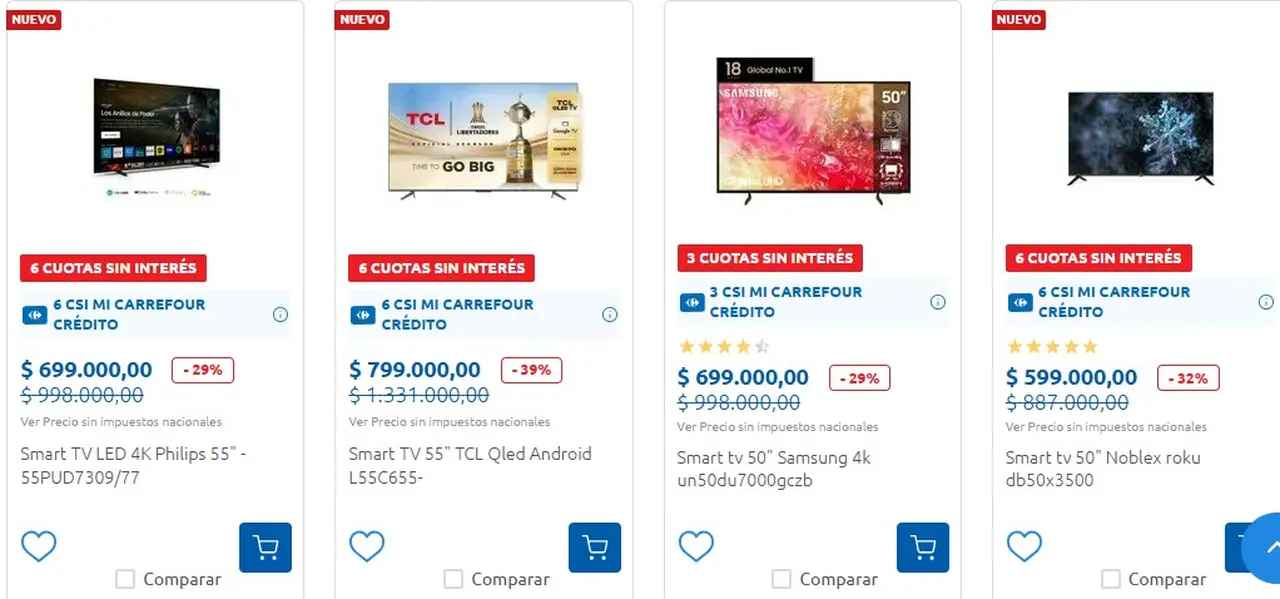 Los televisores en oferta en Carrefour: hasta 39% de descuento