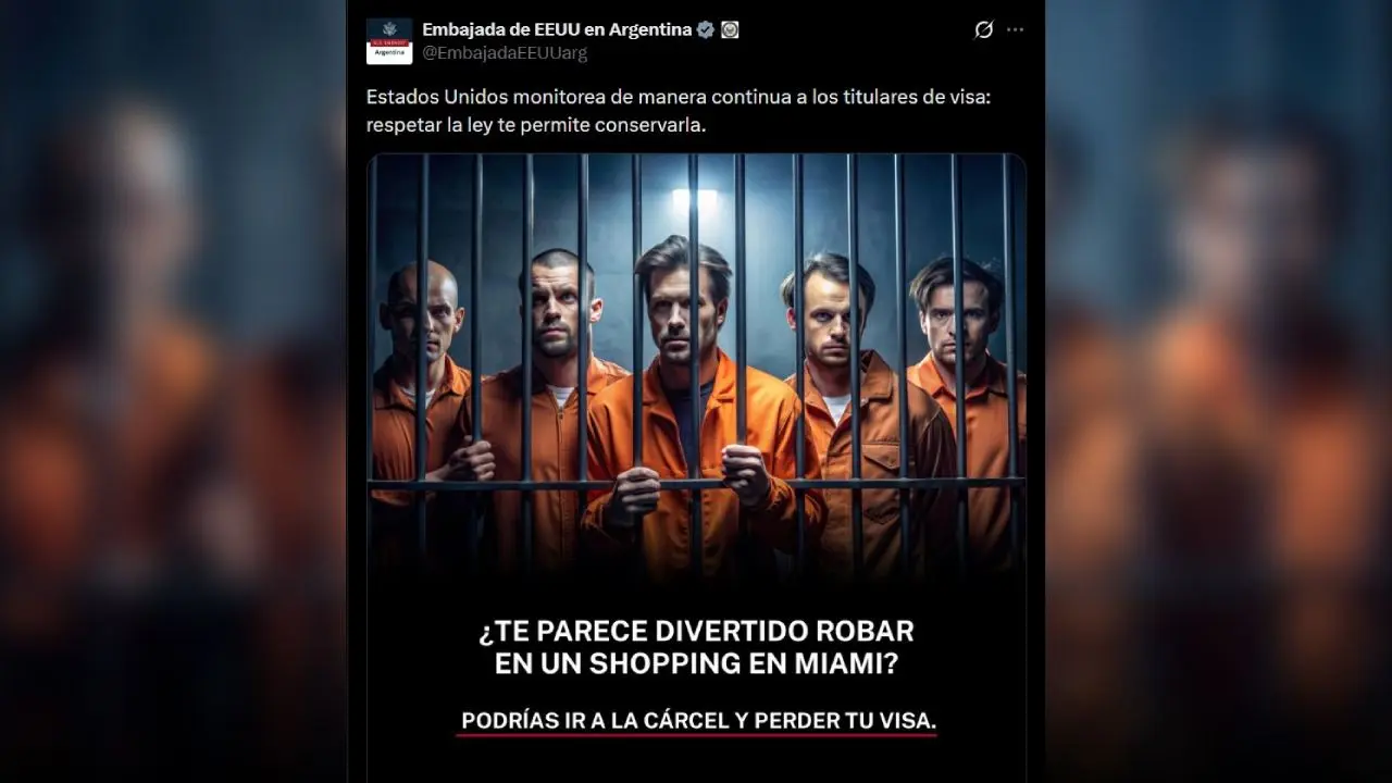 El posteo de la Embajada de Estados Unidos en Argentina por el caso de robo en shoppings de Miami
