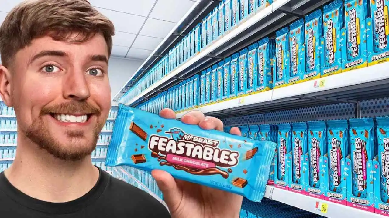 Mr Beast y su producto estrella el Feastables.