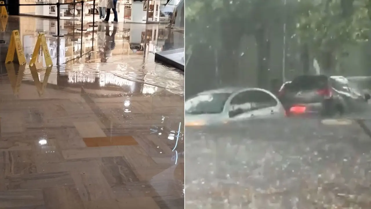 Un temporal sorprendió al AMBA: calles anegadas, autos tapados por el agua y un shopping inundado