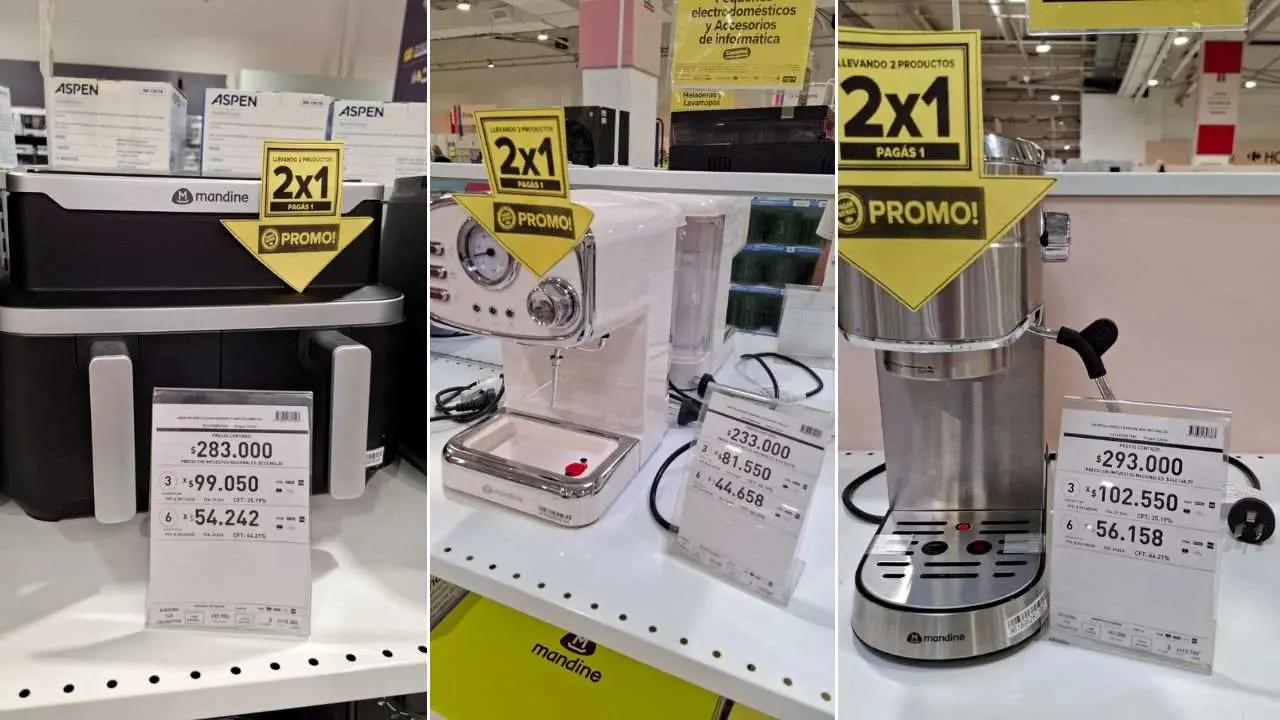 Algunos de los electrodomésticos en el 2x1 de Carrefour