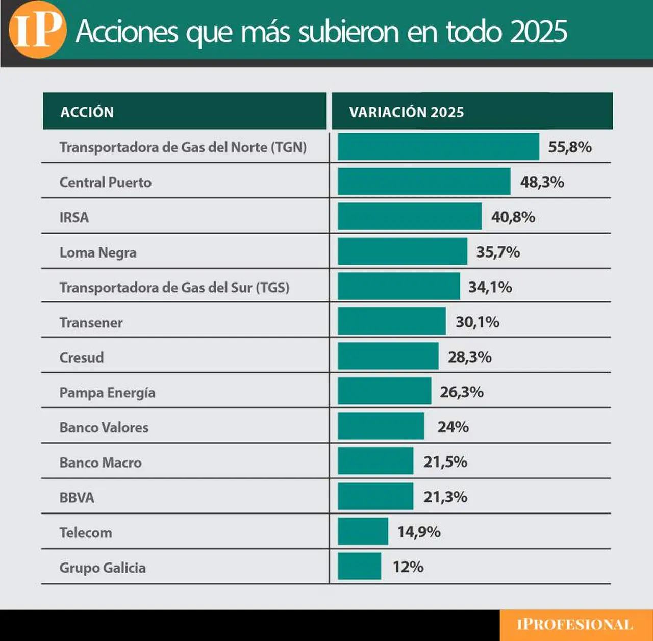 Las acciones que más subieron de precio en todo 2025.