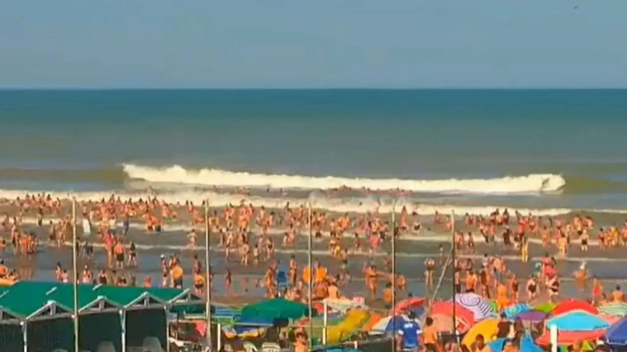 VIDEO | Un programa de TV captó en vivo la llegada de la ola gigante en Mar del Plata: "¡Apareció un tsunami!"