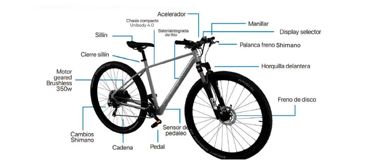 La E-Bike tiene 5 niveles de asistencia eléctrica.
