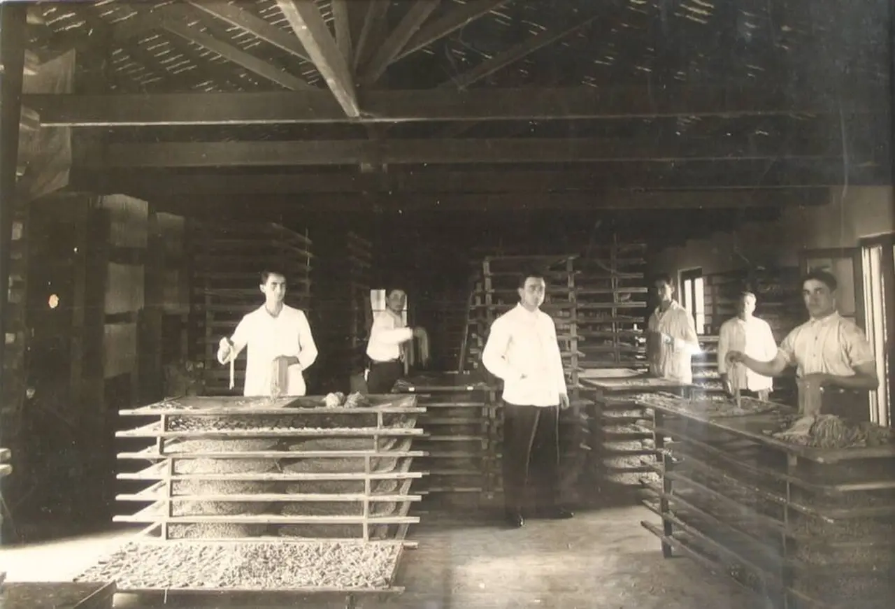 Vicente Fagnani en el taller de los fideos Don Vicente
