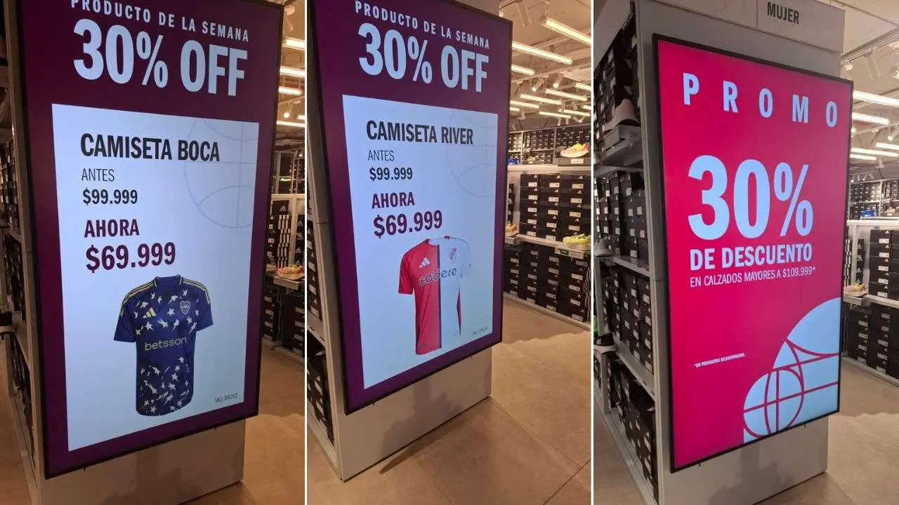 Camisetas de Boca y de River, en oferta en el outlet de Adidas