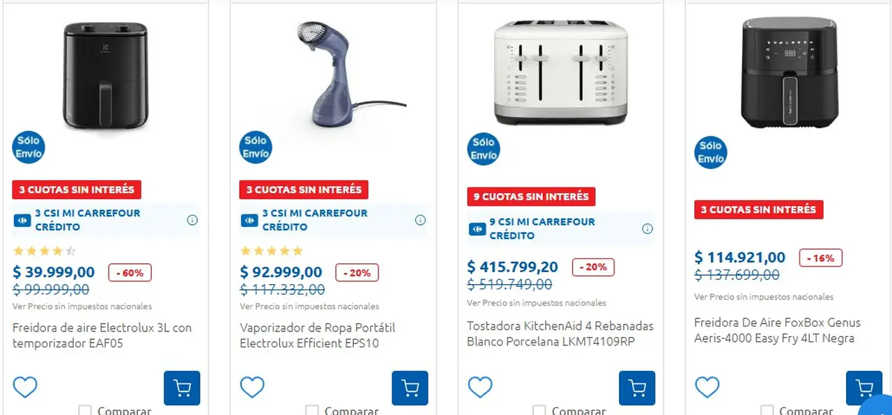 Algunos de los pequeños electrodomésticos con rebajas de hasta el 60% en Carrefour
