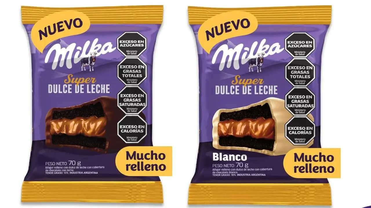 El nuevo lanzamiento de Milka: Alfajor Super dulce de leche, con cobertura en negro y blanco