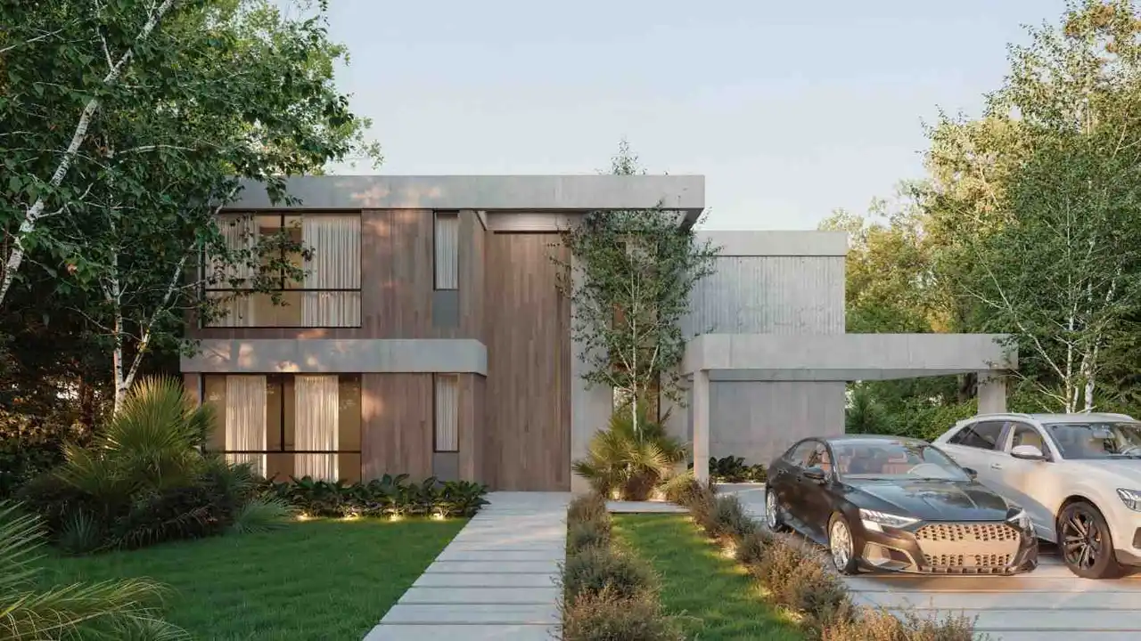 Casas con sistema de hormigón con aislación interna, que