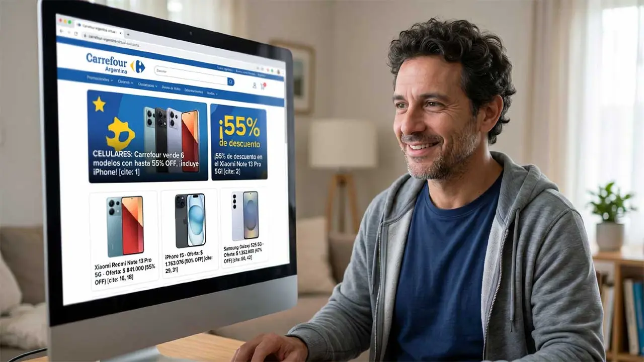 Un supermercado liquida celulares Samsung, Xiaomi y iPhone con descuentos de hasta 55%