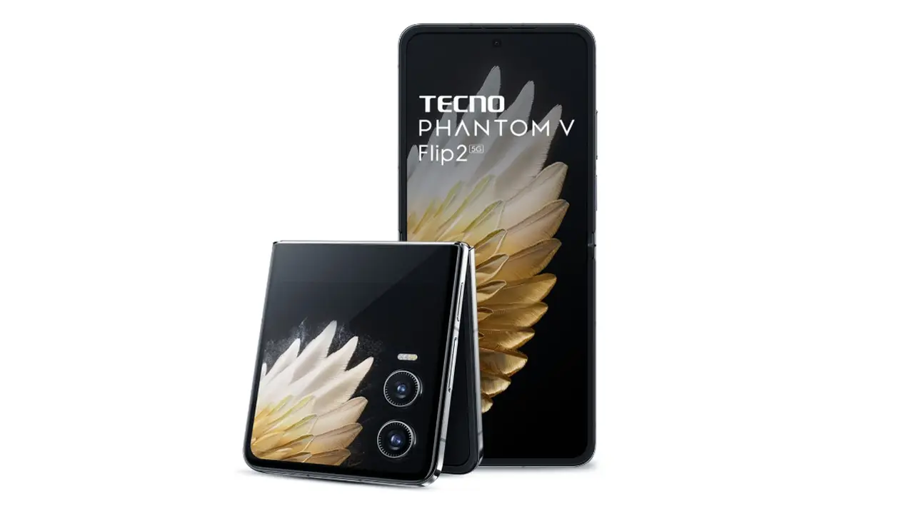 Tecno Phantom V Flip 2 5G plegado y desplegado.