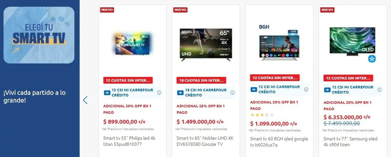 Carrefour ofrece hasta un 20% de descuento extra si se compra en un pago