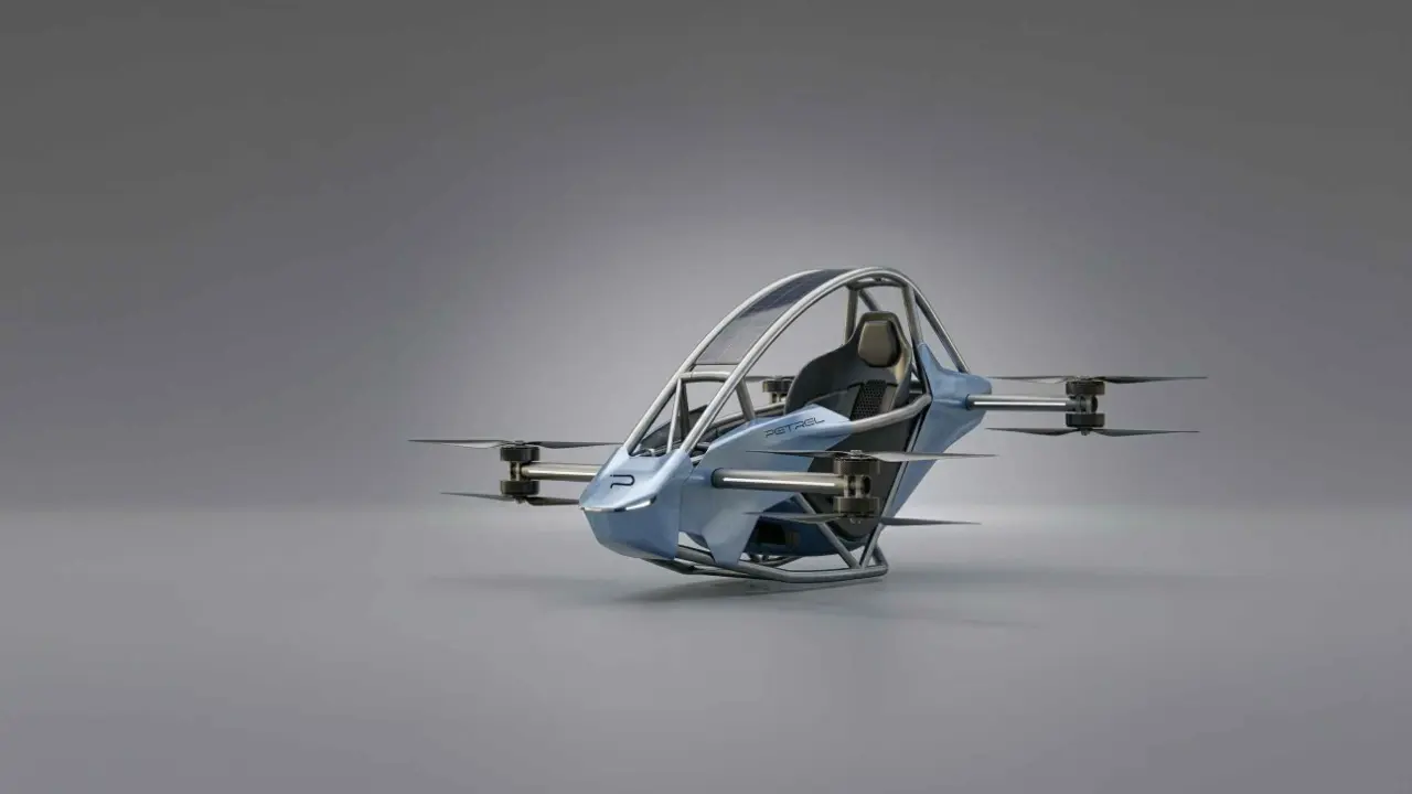 Drone tripulado para movilidad aérea urbana, pensado para trayectos cortos en transporte, logística