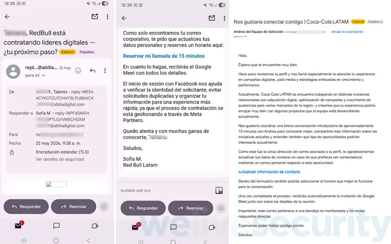 Estafa laboral a nombre de Red Bull y Coca-Cola, identificada por ESET