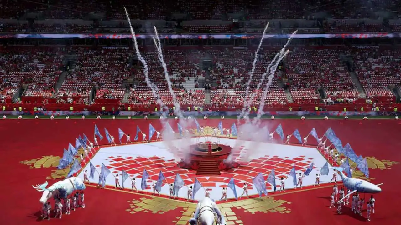 La fiesta se llevó a cabo antes del partido entre el anfitrión y Bosnia