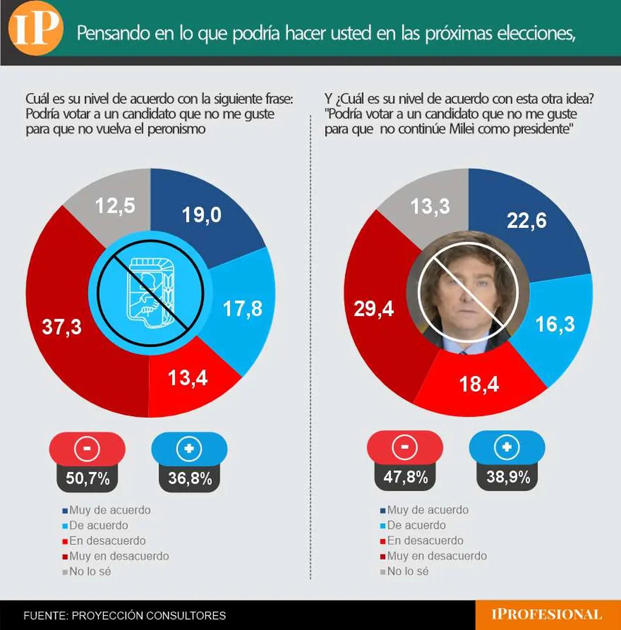 El 'voto bronca' contra el peronismo o contra Milei, por ahora, no figura como una opción