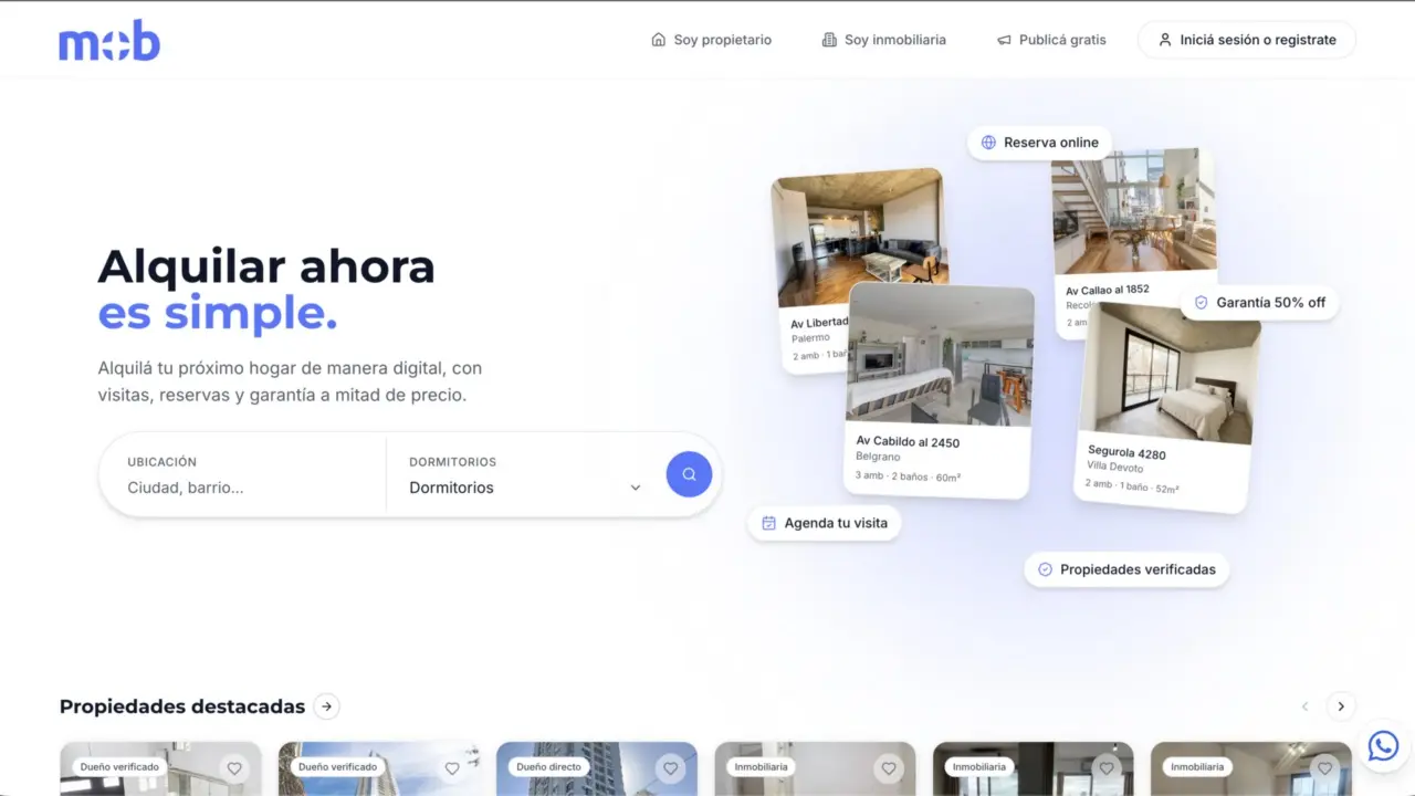 MOB es una PropTech argentina que digitaliza el alquiler directo entre dueños e inquilinos