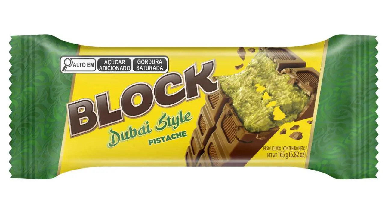 Chocolate Block importado de Brasil: el Dubay Style, de pistacho, es el más buscado