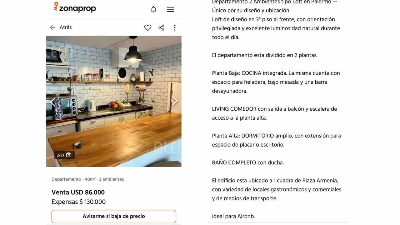 Departamento en Palermo 2 ambientes