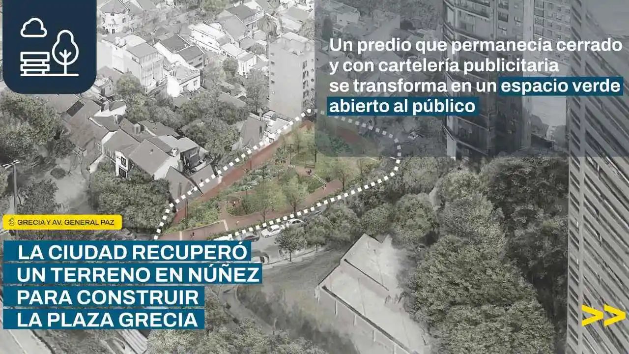 El barrio de Núñez sumará un nuevo espacio verde con la Plaza Grecia