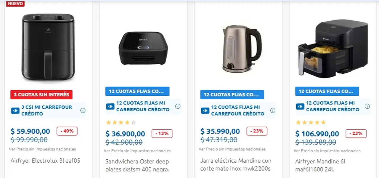 Supermercado Carrefour vende electrodomésticos con hasta 40% de descuento