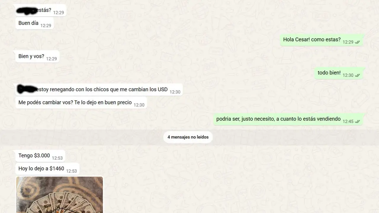 Diálogo del estafador con una conocida mía.
