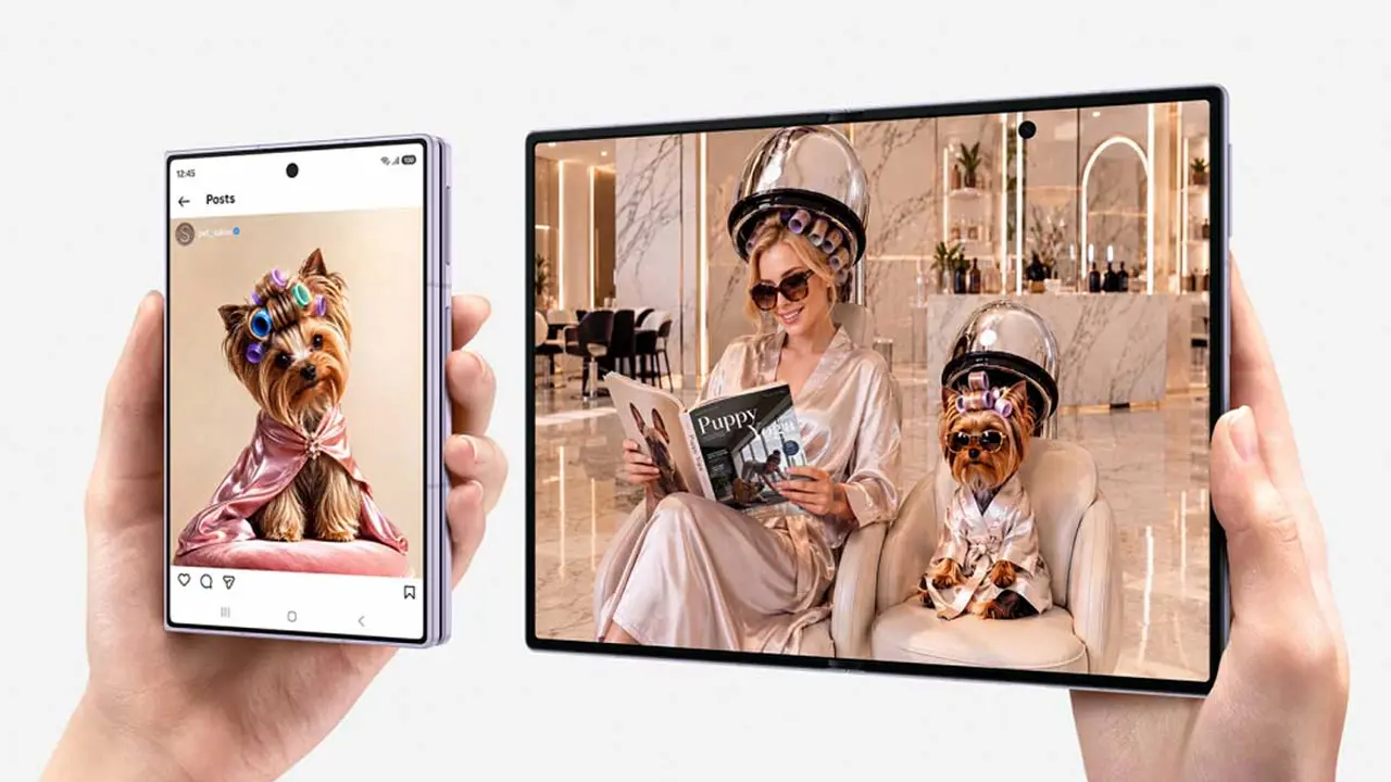 Samsung Galaxy Z Fold8 Ultra plegado y desplegado