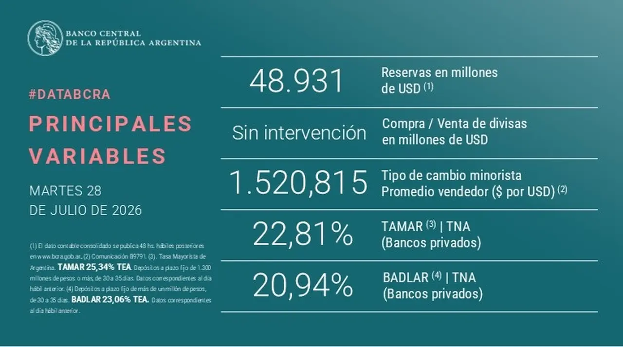 El BCRA cortó la racha de compras tras 135 ruedas consecutivas