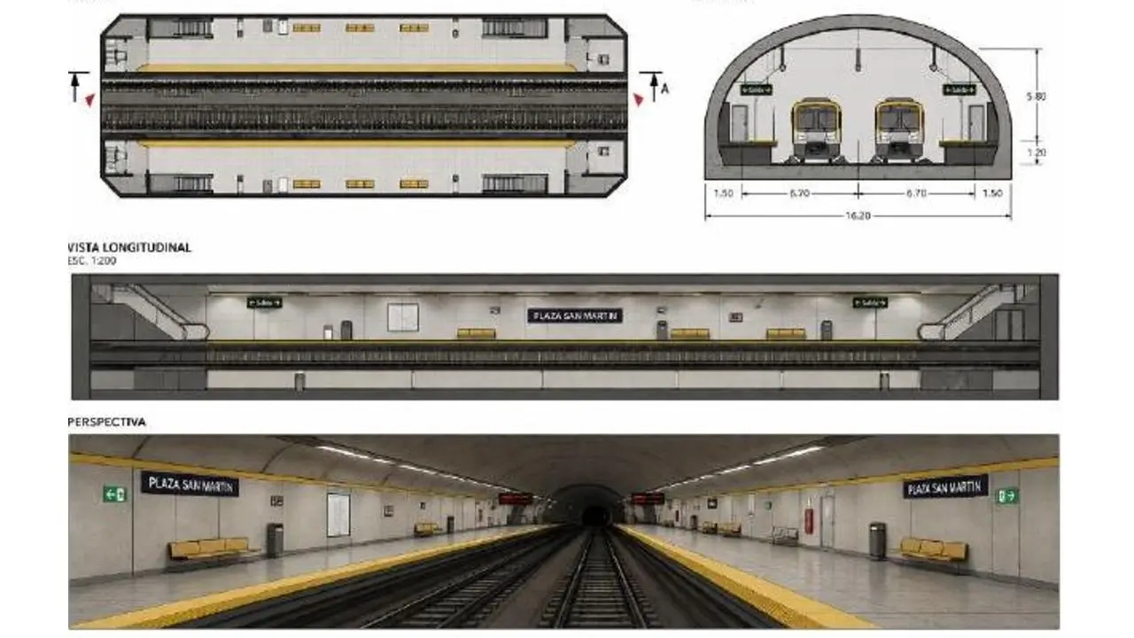 Los subtes funcionarían con una sola vía entre estaciones y doble vía en los cruces