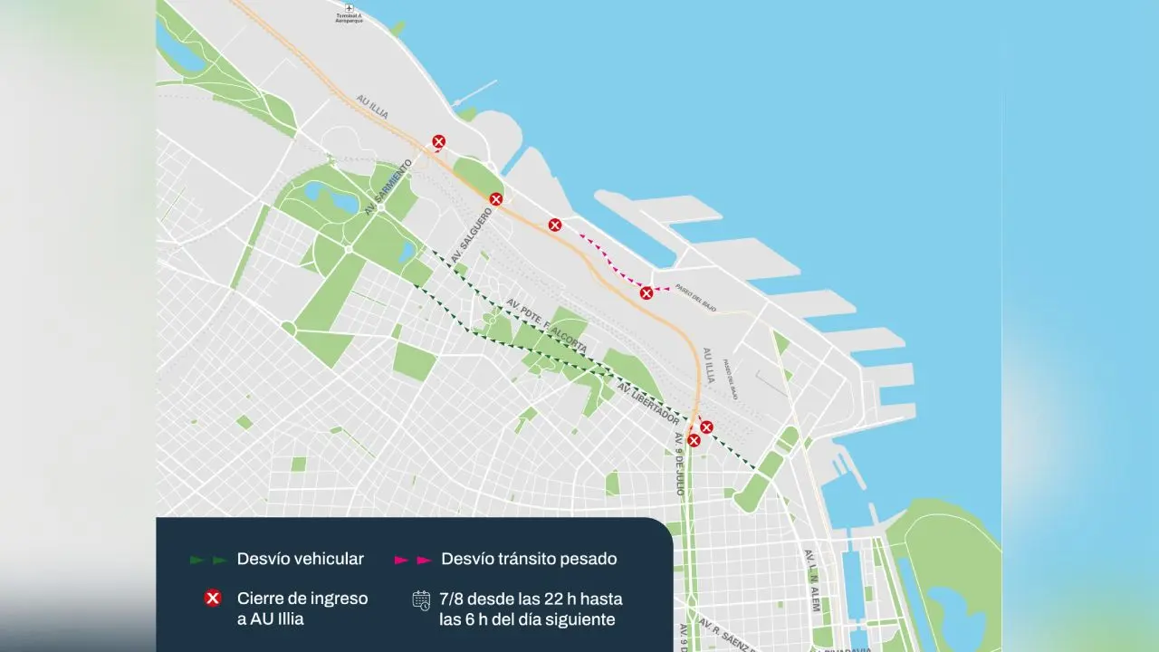 mapa de cortes en la ciudad de buenos aires este viernes 7 de agosto