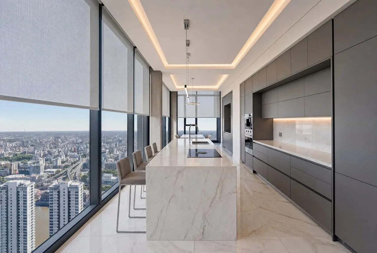 El penthouse de La residencia ocupa los pisos 52 y 53 y tiene 674 metros cuadrados de superficie res