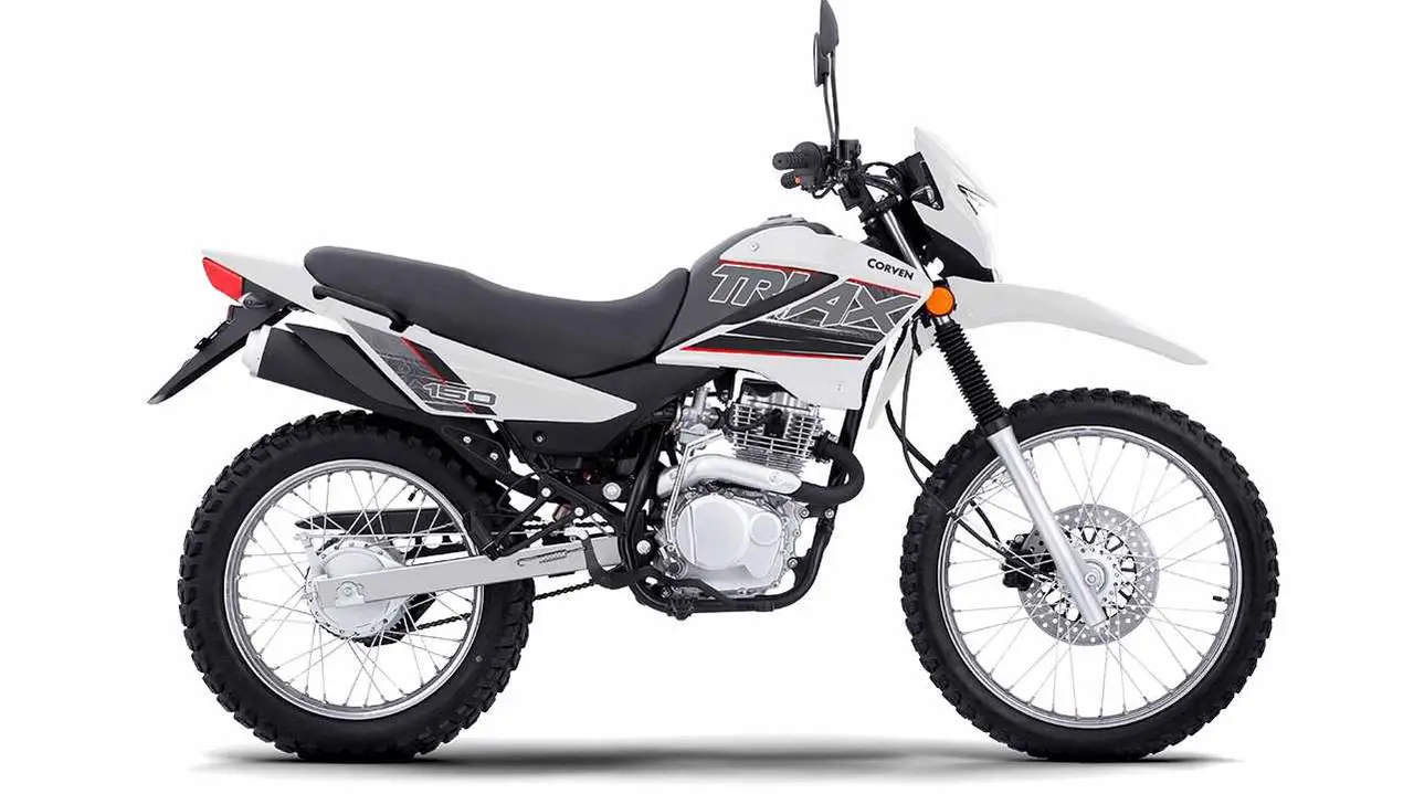 Corven Triax 150 de perfil. foto oficial.